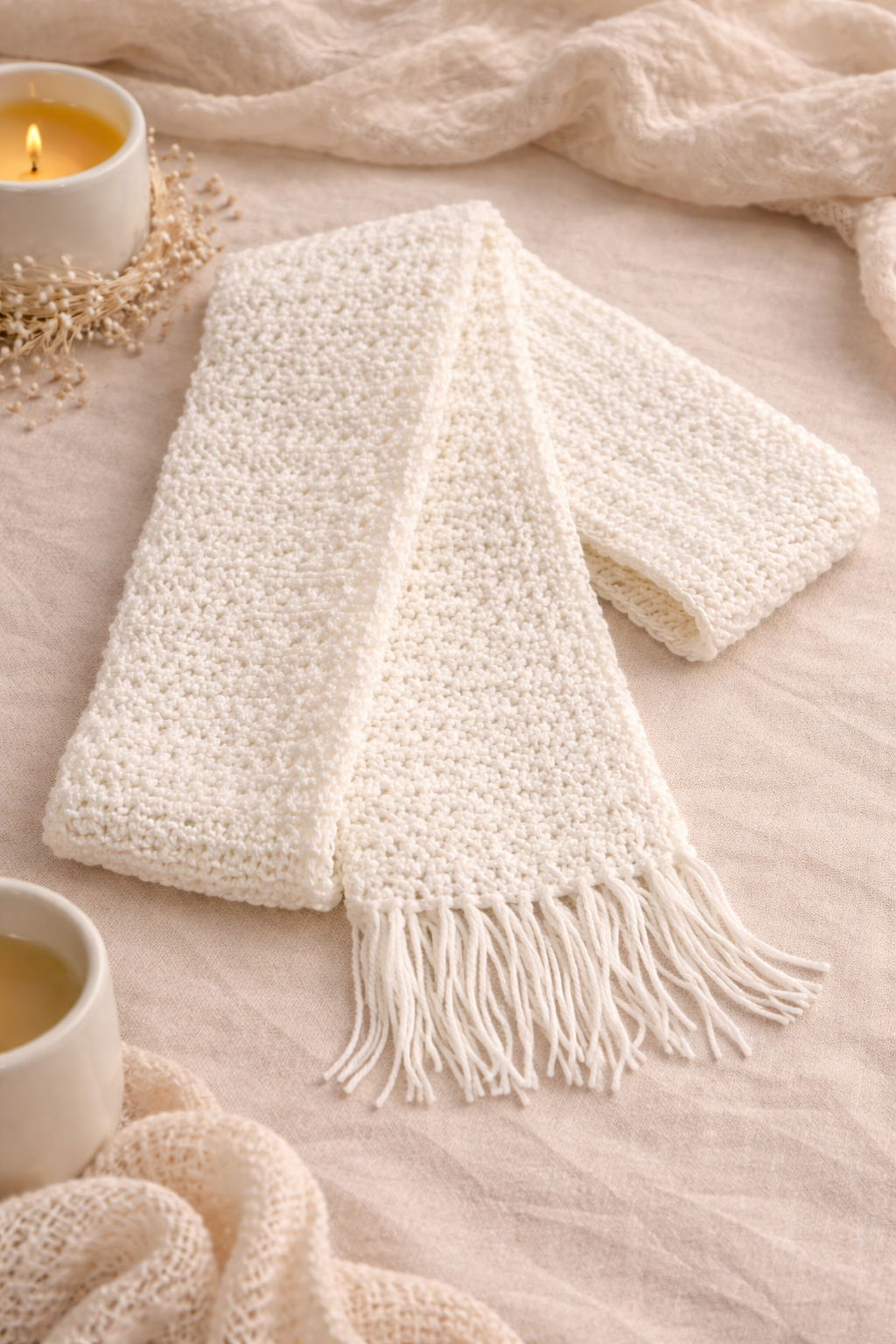 Cozy Flower Winter Hat and Scarf